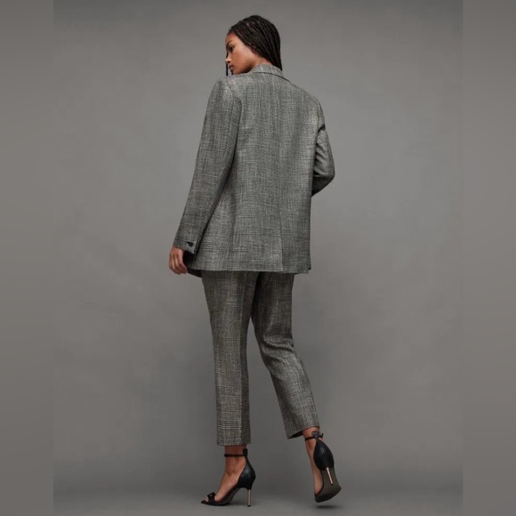 NWOT All Saints Astrid Checkers Sparkle Trousers Size 2 - Picture 3 of 10